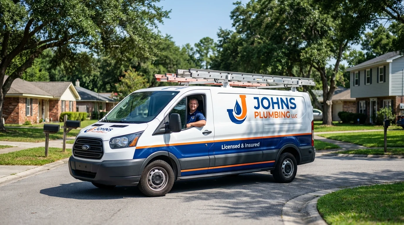 Johns Plumbing LLC service van in Oakland, FL