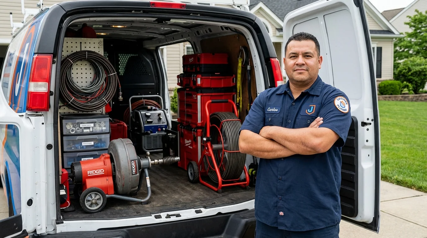 Professional drain cleaning equipment and Johns Plumbing LLC plumber in Oakland